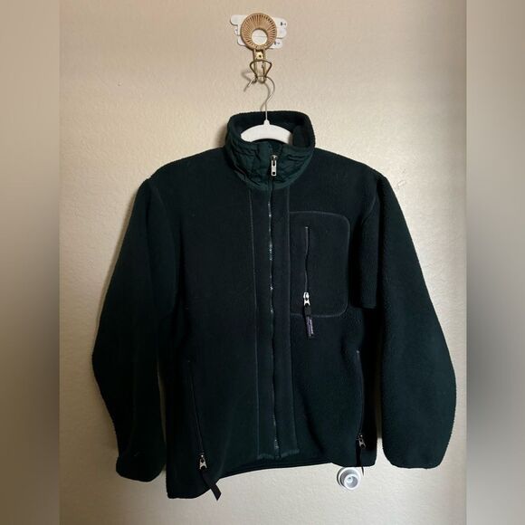 Vintage Patagonia Deep Pile Green Full Zip Fleece Jacket Size XS Unisex USA made